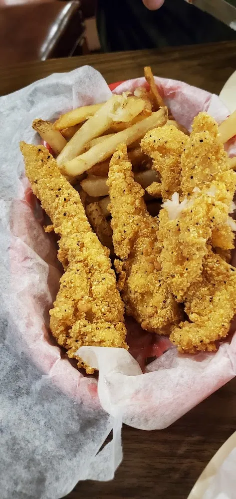 Fried Catfish Basket with French Fries